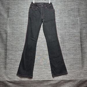 Sergio Valente Jeans Women's Size 25 Black Red Flare Vintage Y2K